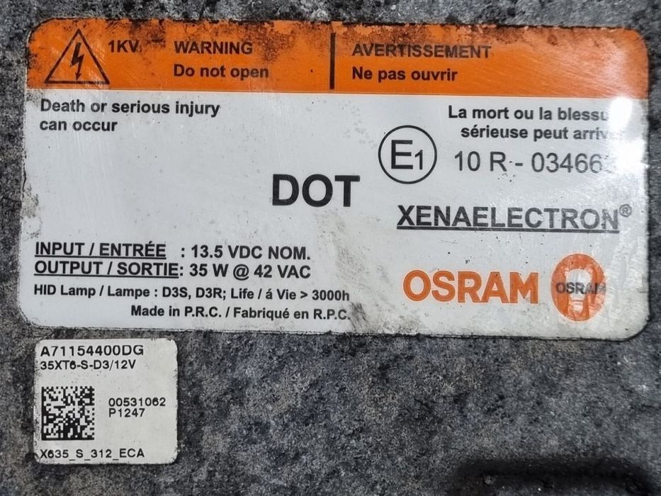 Balast Xenon Land Rover Range Rover Evoque 2012 - 2015 (1228) 034663