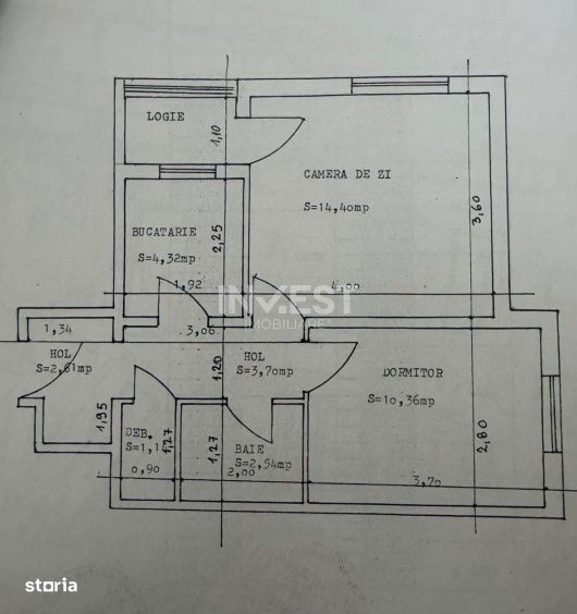 Apartament 2 camere, decomandat, etaj intermediar-Zimbru