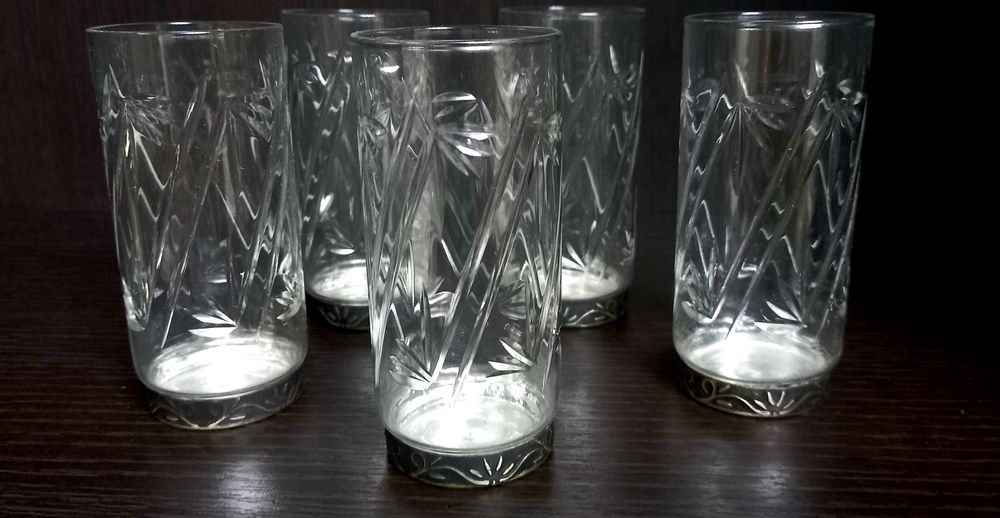 Рюмки хрусталь мельхиор