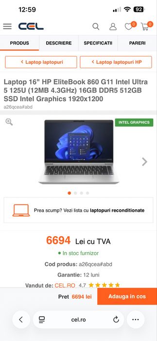 Ultrabook HP Elitebook x360 830 G11 Full Touchscreen - Intel Evo Ultra 5