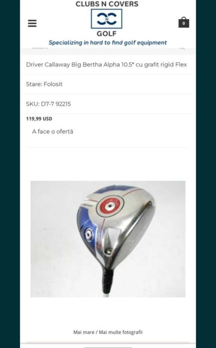 Vand crose din carbon golf primite din SUA.