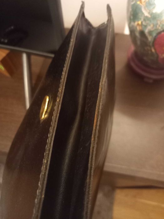 Poseta piele Pierre Cardin,  neagră