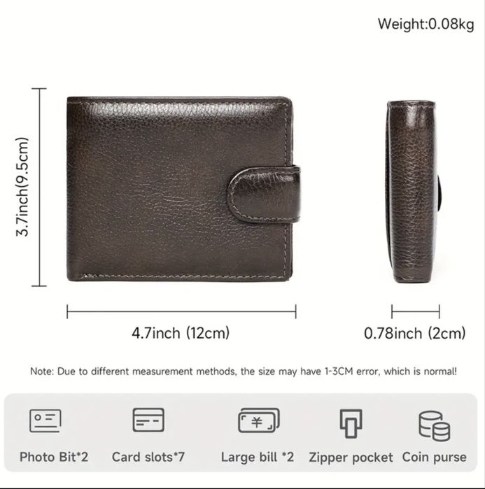 Мъжки защитени RFID кожени портфейли/Модерни и удобни в черно и кафяво