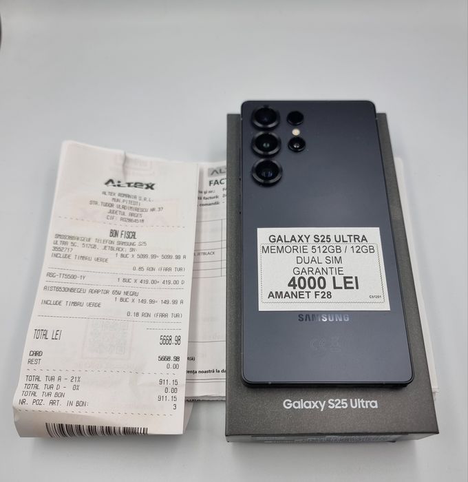 Amanet F28: Telefon Samsung Galaxy S25 Ultra 512 GB GARANTIE