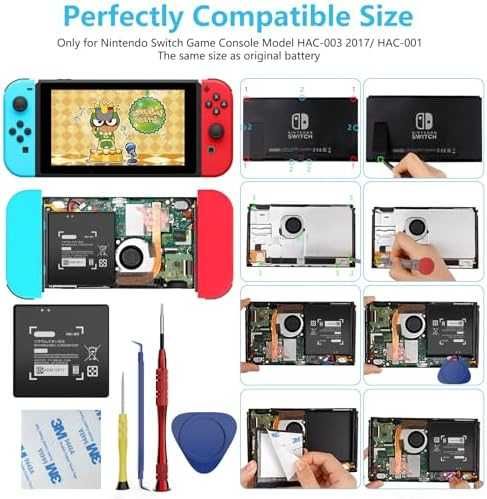 Нова Батерия 6000mAh HAC-003 за Nintendo Switch HAC-001 Подобрена Клетка