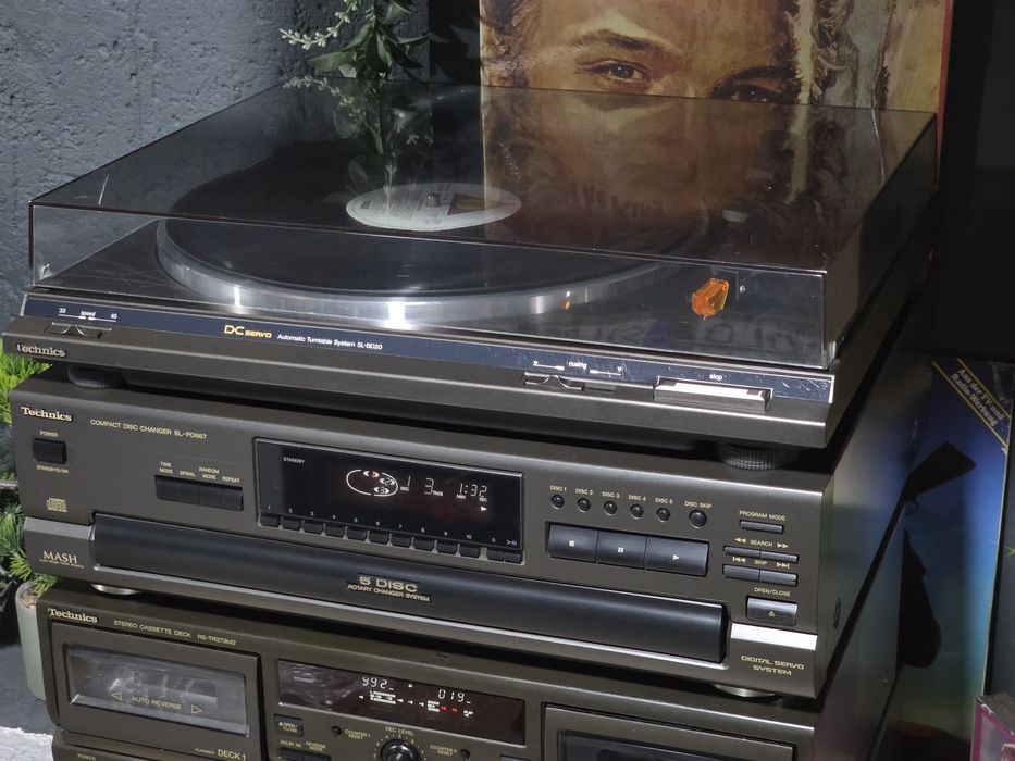 Linie audio TECHNICS, cd player 5 disc, dublu deck, amplituner, pick-up  hifi stereo retro