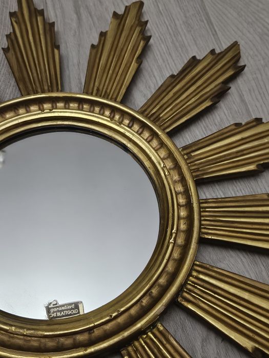 Френско Позлатено дървено огледало Слънце