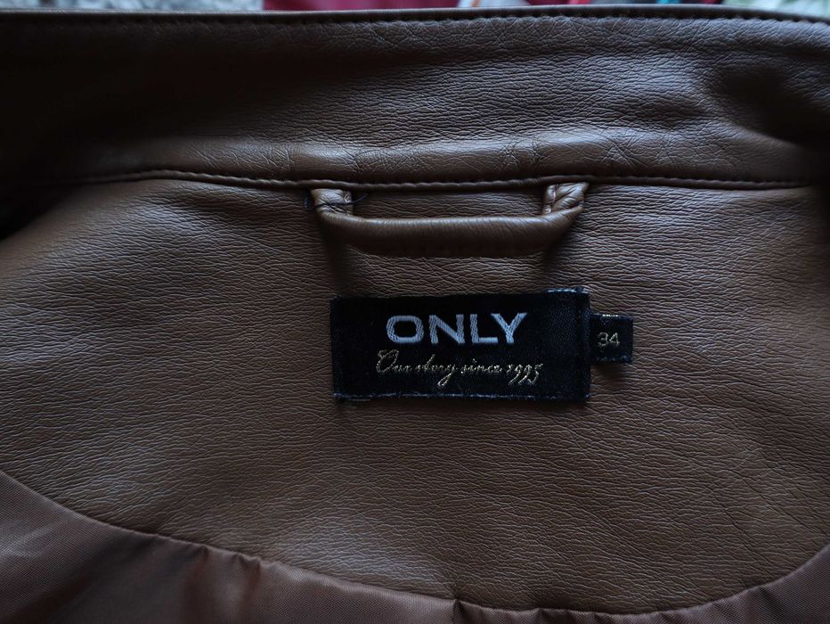 Яке от еко кожа, Only, размер XS, цвят Camel