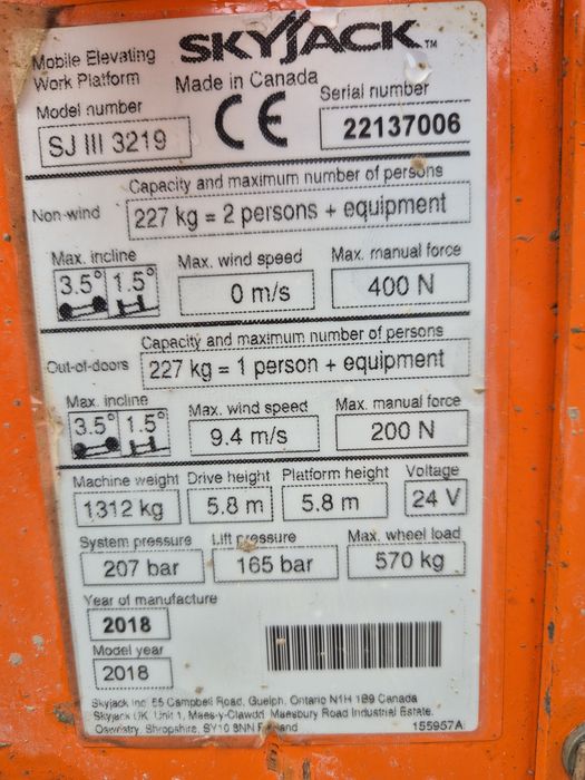 Nacela tip foarfeca SKYJACK