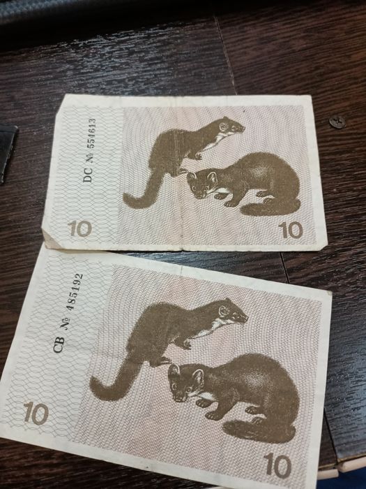 Купюры номиналом 10 ,литва 1991