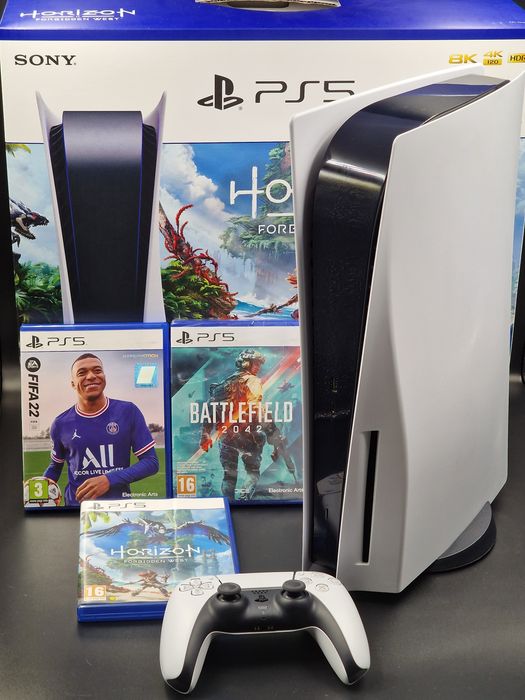 Playstation 5 Disk Edition + pachet 3 jocuri fizice (12 luni garantie tehnica)