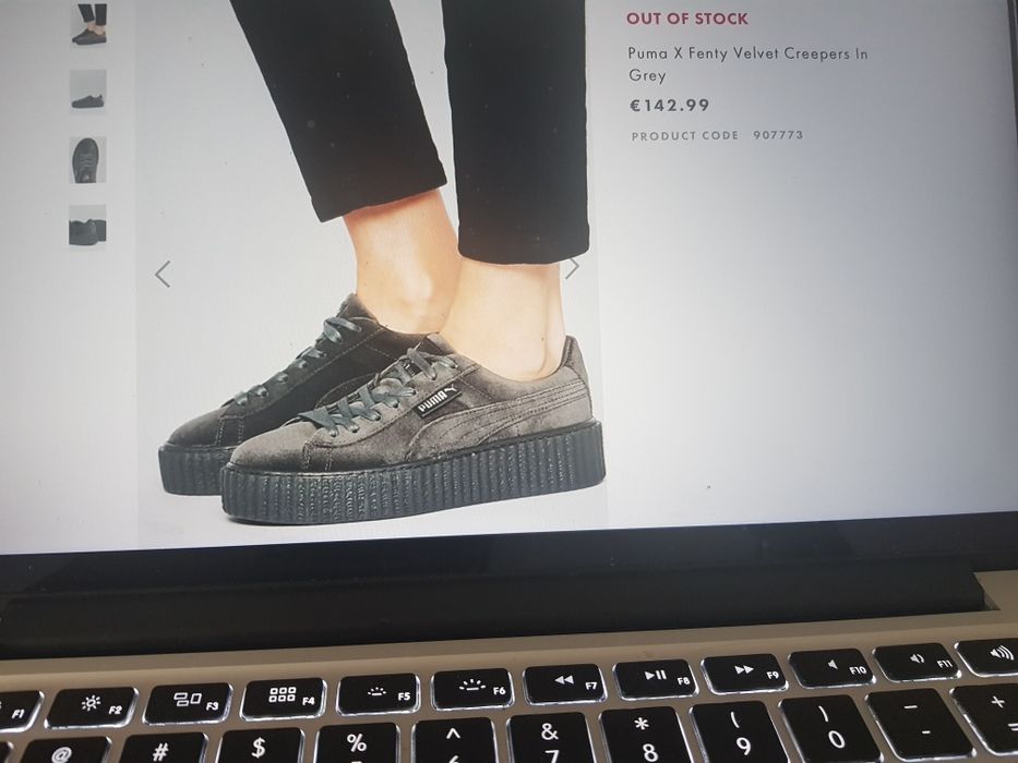 Puma fenty, gri, catifea