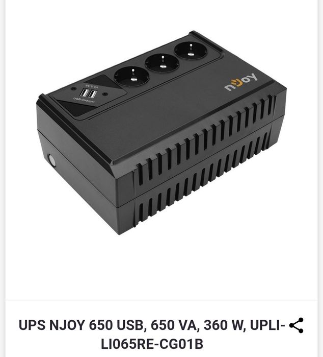 SURSA/UPS NJOY 650 USB, 650 VA, 360 w