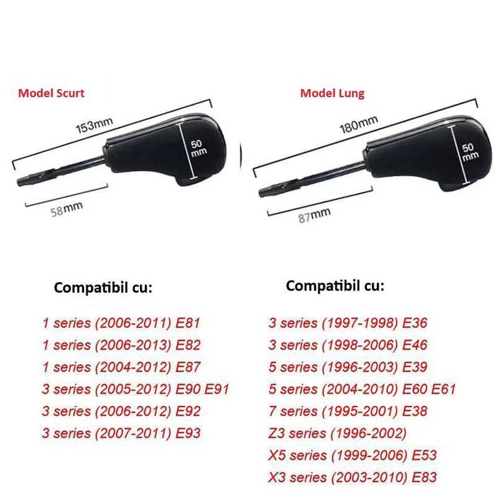 Schimbator Maneta Nuca Automata, Negru Lucios, BMW E90 E91 E92 E60 E61