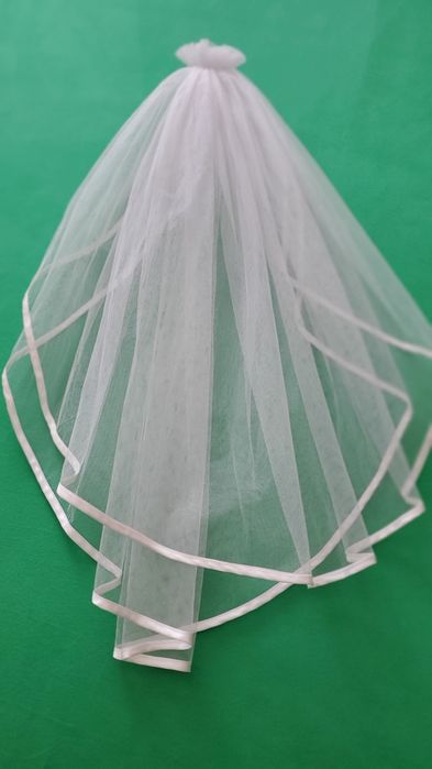 Воал бял двоен къс за булченска рокля