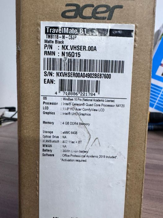 Ноутбук Acer travelmate B1