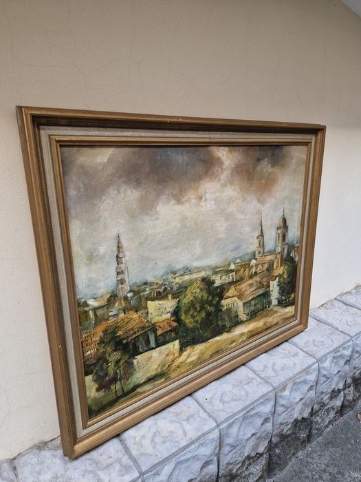 Прекрасна стара белгийска картина масло върху платно