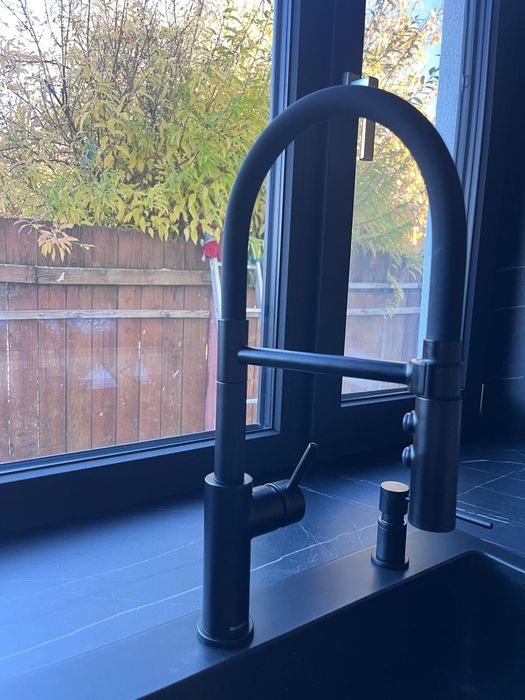 Baterie de bucătărie Blanco, noua, model Catris-S, finisaj negru mat