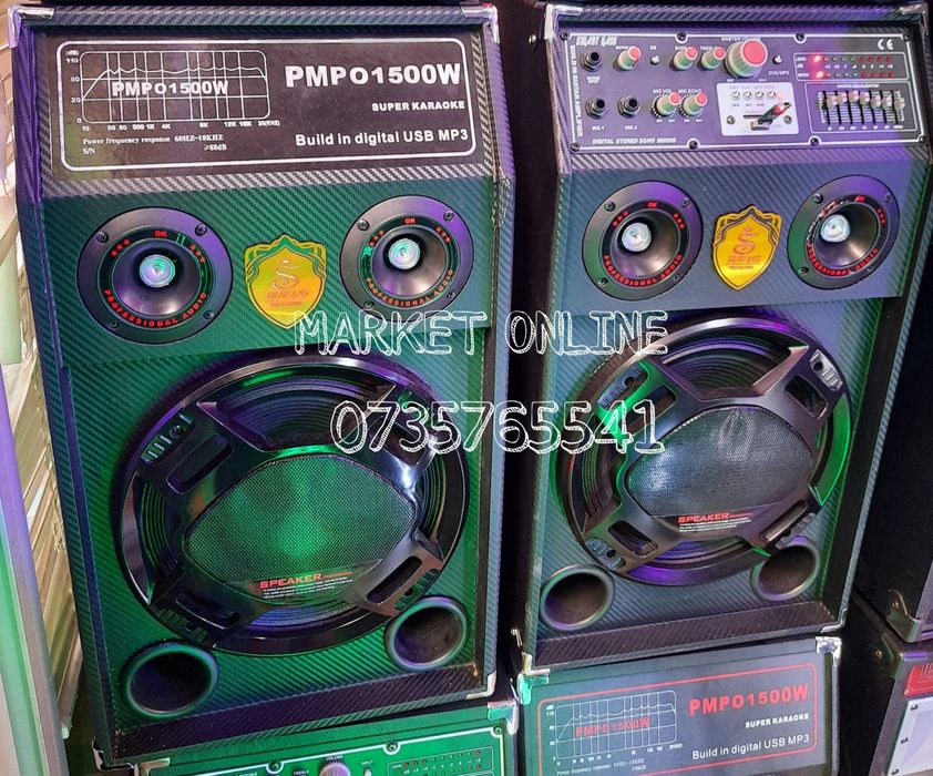 Set 2 boxe active Smart Bass telecomanda microfon NOU model 284