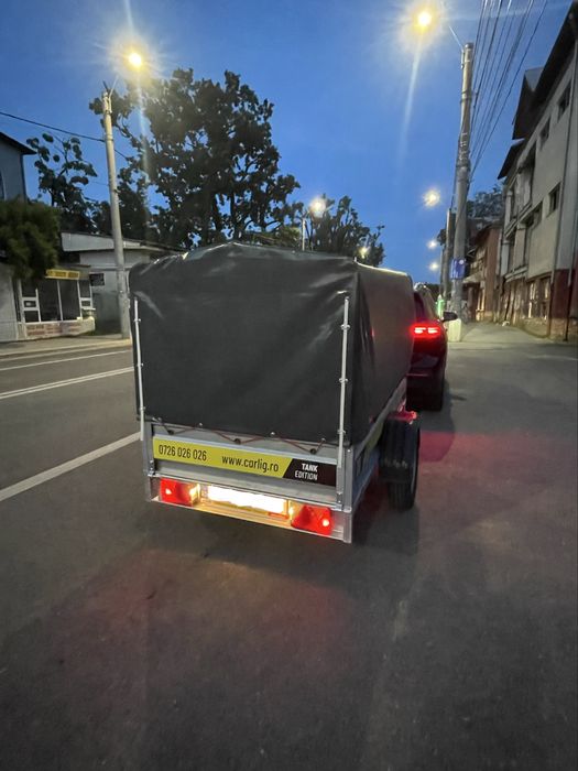 Vand remorca basculabila 750kg inmatriculta numere negre