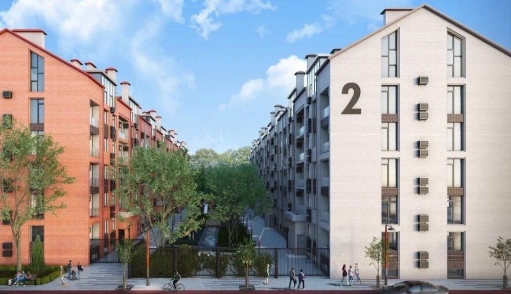Яшнабад, ЖК Grand City | 2х ком кв, 42 м2 | кирпичный дом, коробка
