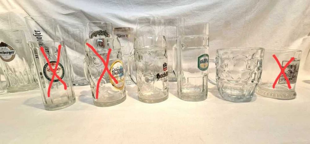 Различни чаши за бира 0,2мл, 0,4мл, 0,5мл.