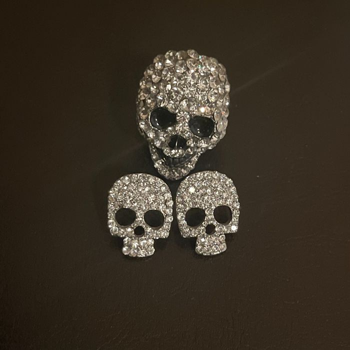 Луксозен комплект дизайнерскибижута с камъниPhilipPleinПръстен и Обеци