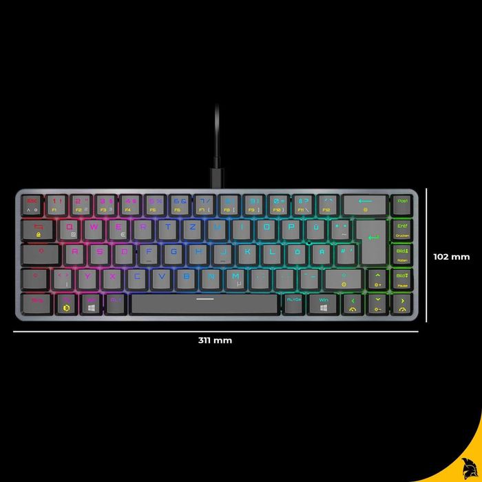 EMPIRE GAMING K241 Tastatură mecanică gaming PC DE QWERTZ,USB-C,MX Red