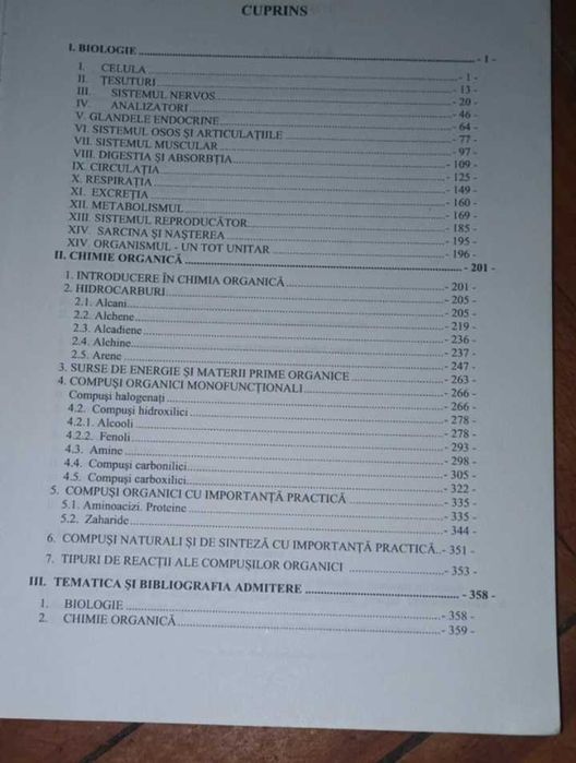 Teste de biologie si chimie organica