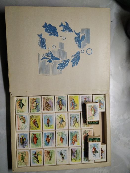 Коллекция спичек "Аквариум" 1978 года выпуска.В комплекте 28 коробков