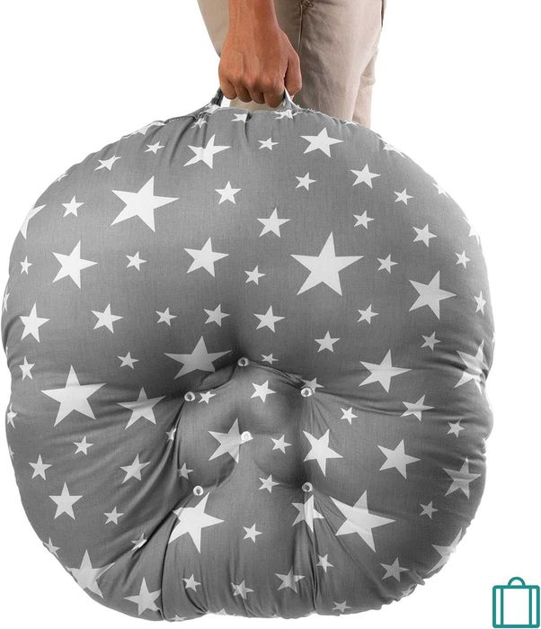 Lounger / nest pentru bebelus BANBALOO, gri cu stelute, husa lavabila