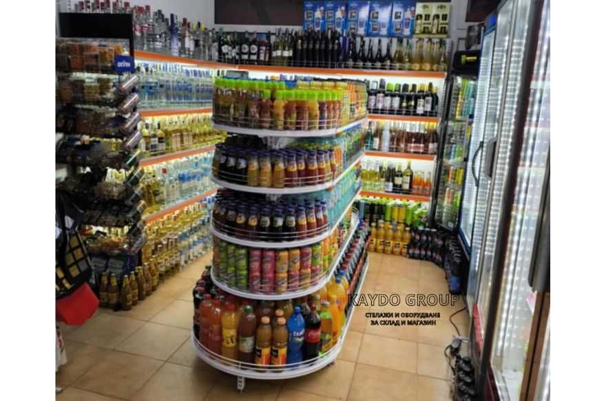 Островен стелаж със заоблени краища- наличен бял цвят- нов