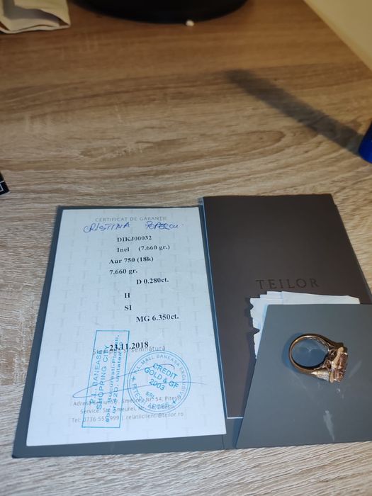 Inel de colectie Teilor aur 18K cu Diamante si Morganit