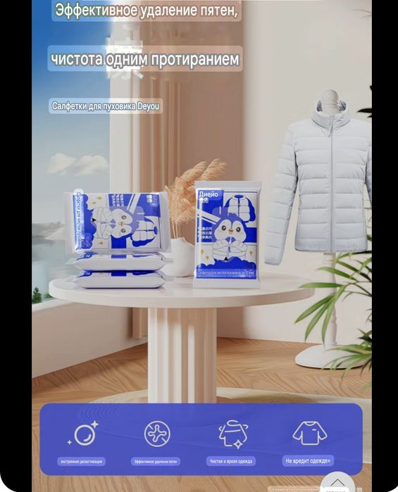 Очищающие салфетки для курток