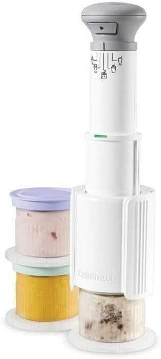 ПРОМО Нова 2г Гаранция Машина за Сладолед Cuisinart ICEFD10E Бял Пластмаса 3 х 240мл