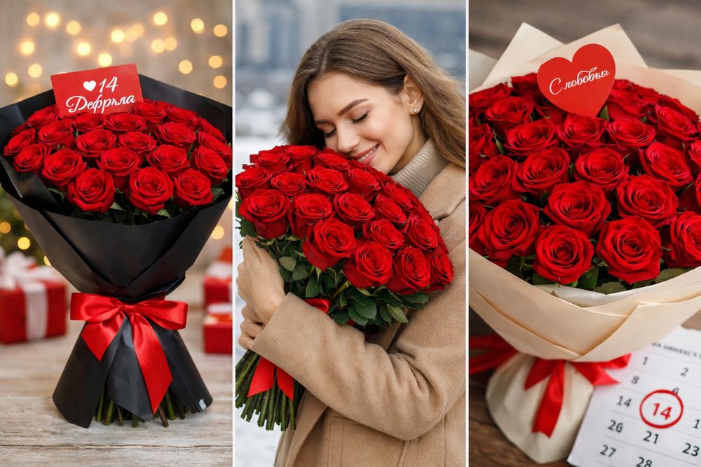 Шикарные букеты к 14 февраля