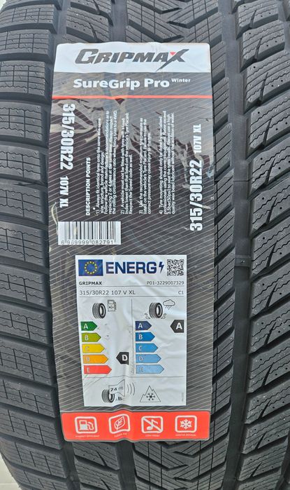 315/30 R22,107V xl, GRIPMAX, Anvelope iarna M+S,Aderenta clasa A