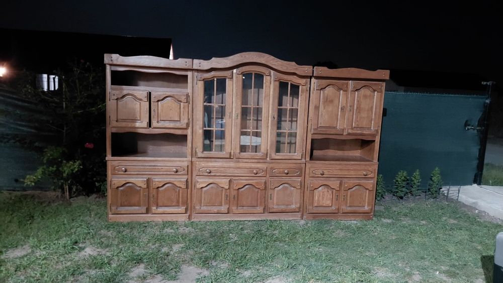 Biblioteca living din lemn masiv(stejar) ,modulară