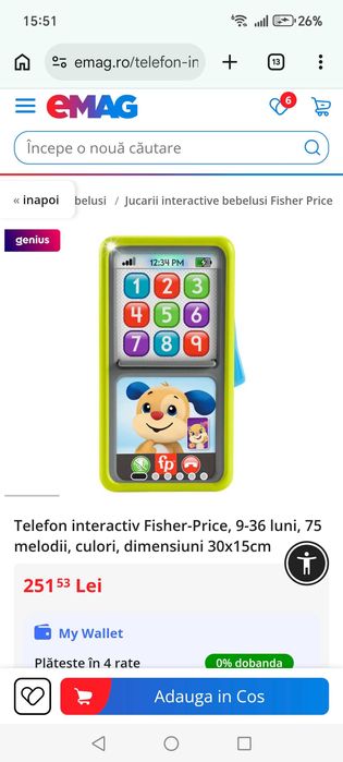 Masă Educativă, telefon fisher price
