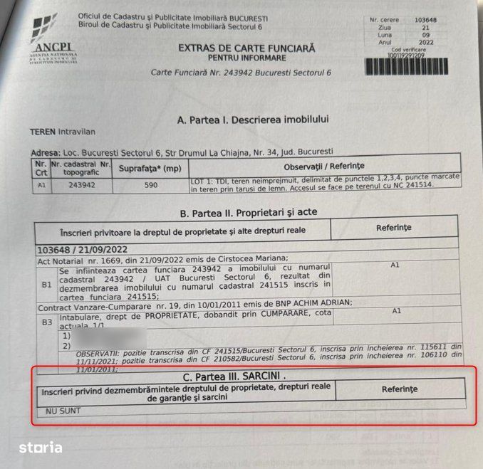 OCAZIE: Teren intravilan 590 mp, construcții sau investitie