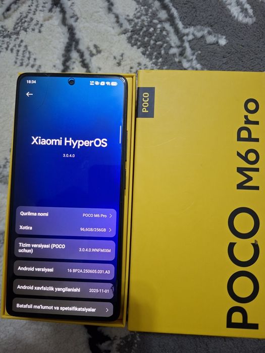 Poco m6 pro sotiladi full ideal 8+8/ 256 zoʻr telefon
