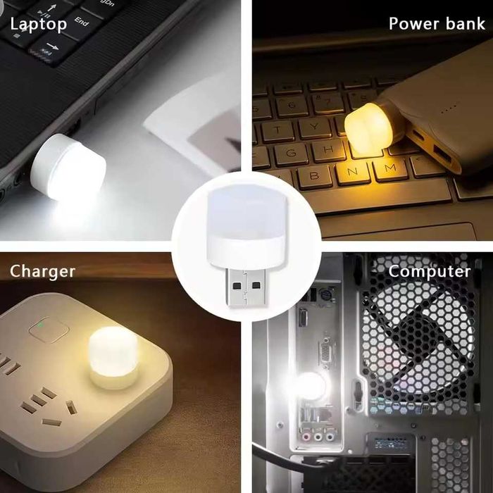 2 x Mini lampa USB LED Cald pentru veghe noaptea