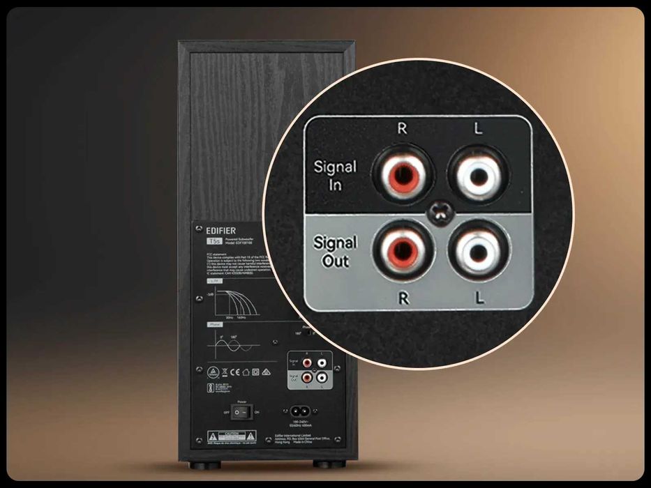 Активный сабвуфер Edifier T5S/Регулировка громкости, НЧ фильтра и фазы