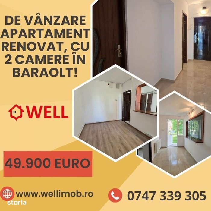 De vânzare apartament renovat, cu 2 camere în Baraolt!