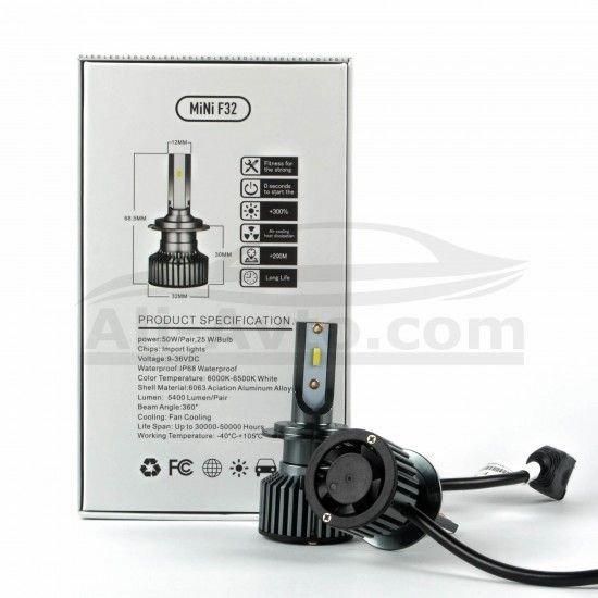 Лед крушки F32 MINI- Н7 за фарове 12V - 2 бр.