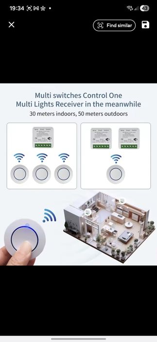 Întrerupător smart WiFi+RF