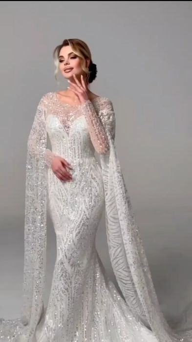 Свадебное платье рыбка, русалка, А силуэт