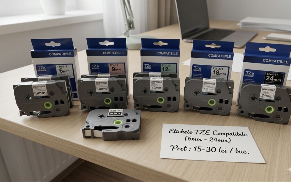 Etichete TZE Compatibile Brother (6mm, 9mm, 12mm, 18mm, 24mm)