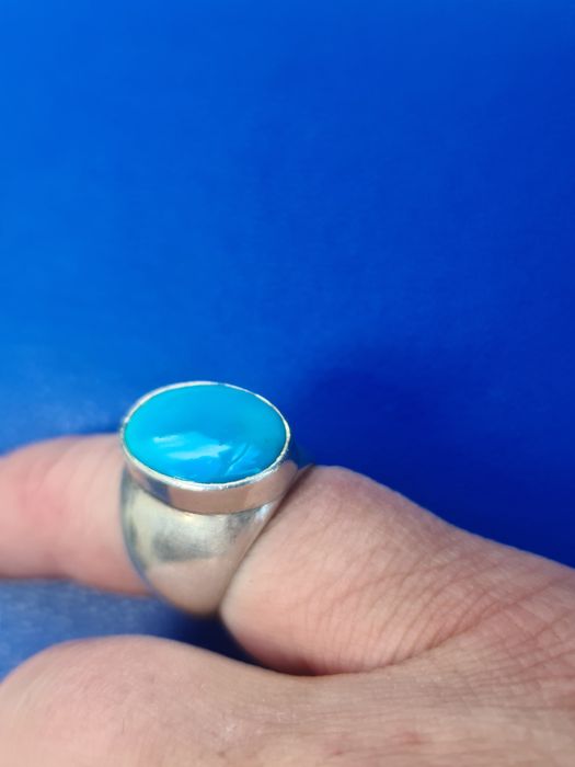 N INEL ghiul argint masiv 925,piatra turquoise, turcoaz,stare buna