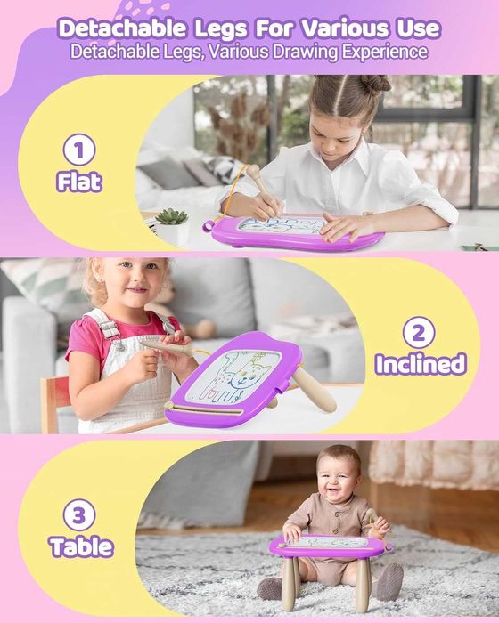 Магнитна дъска за рисуване за малки деца, лилава